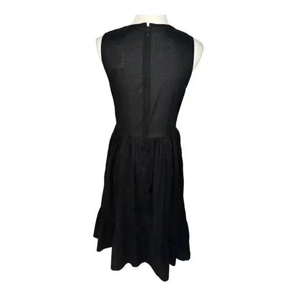NEW‎ J. Crew Women’s Medium Black Smocked midi dress NWT - Picture 2 of 8